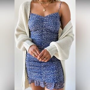 Lulu's Blue and White Mini Dress